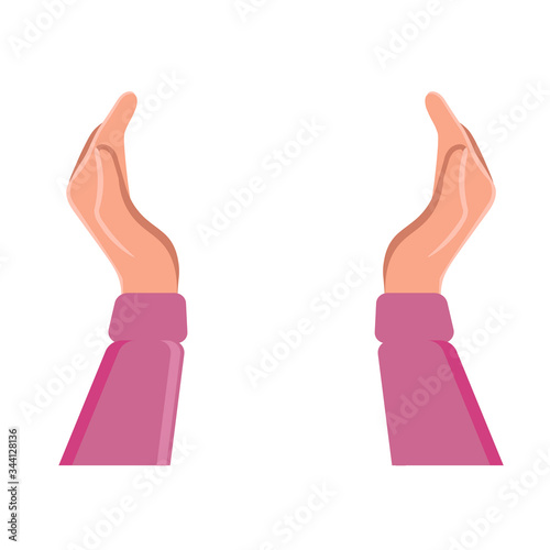 Female hands gesture hand sign vector illustration of a hand in an open gesture