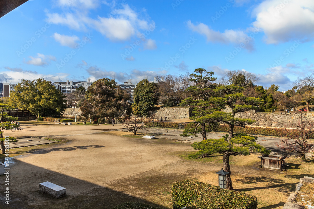 冬の広島城の風景 冬の広島城の風景