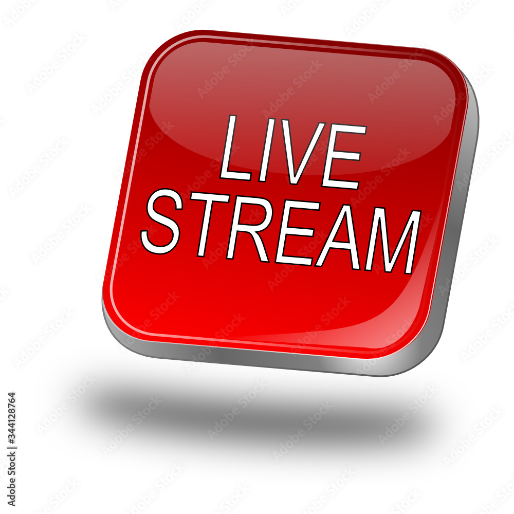 Livestream Button - 3D illustration Livestream Button - 3D illustration