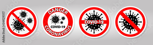 Warning sign,caution outbreak coronavirus covid 19