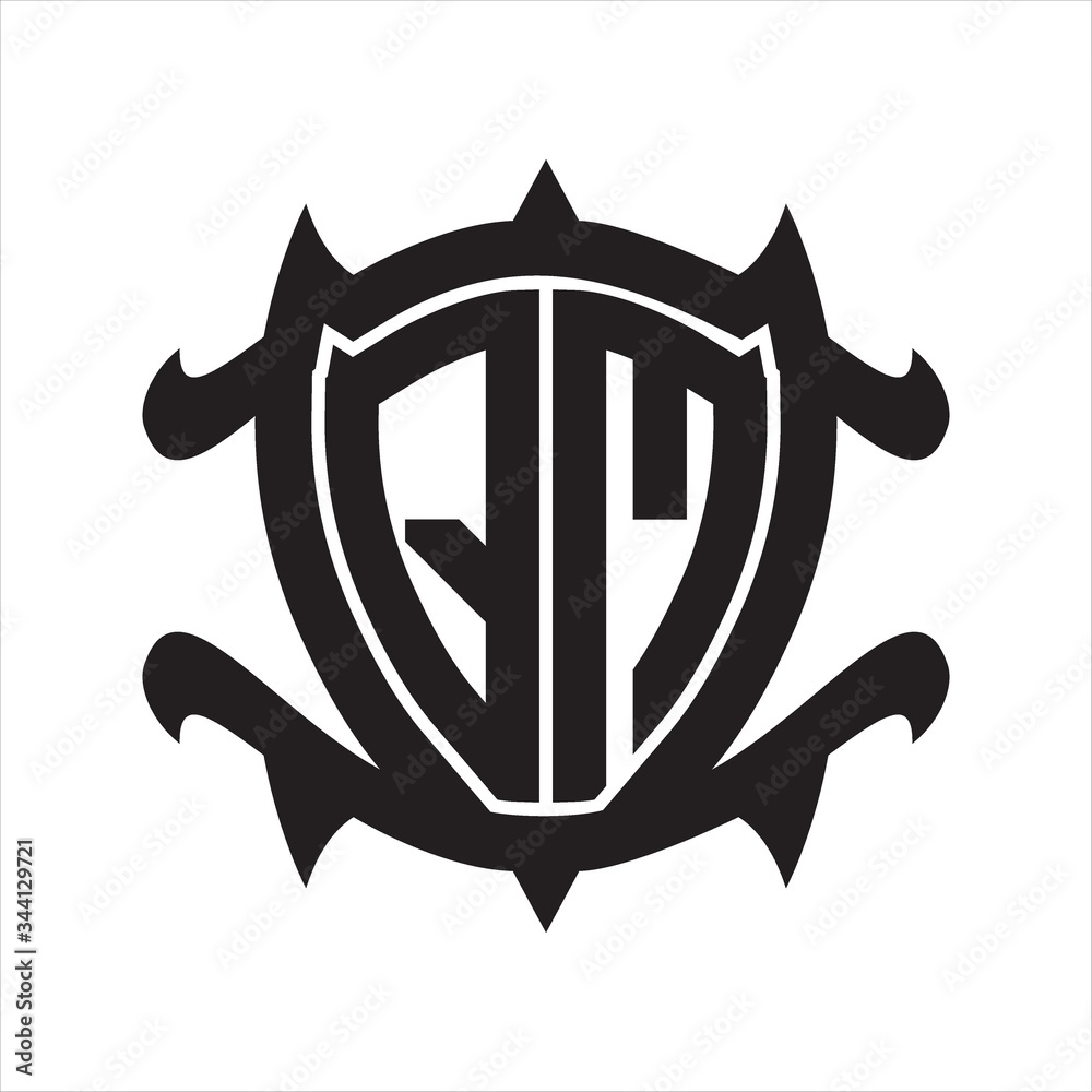 QM Logo monogram isolated with frame shield shape design template QM Logo monogram isolated with frame shield shape design template