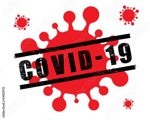 Covid-19 Coronavirus concept logo design vector. outbreak virus