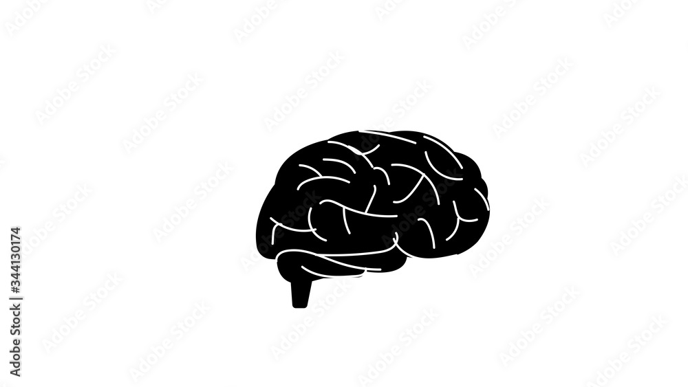 Brain icon flat Brain icon flat