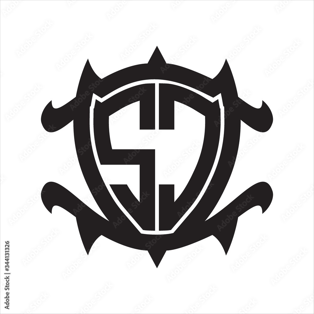 SC Logo monogram isolated with frame shield shape design template SC Logo monogram isolated with frame shield shape design template