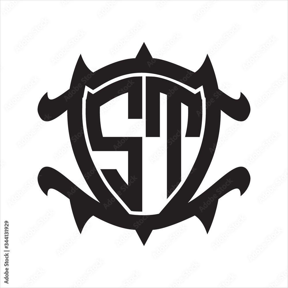 ST Logo monogram isolated with frame shield shape design template ST Logo monogram isolated with frame shield shape design template