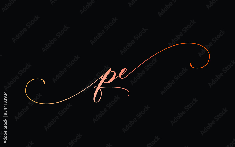 pe or p, e Lowercase Cursive Letter Initial Logo Design, Vector Template pe or p, e Lowercase Cursive Letter Initial Logo Design, Vector Template