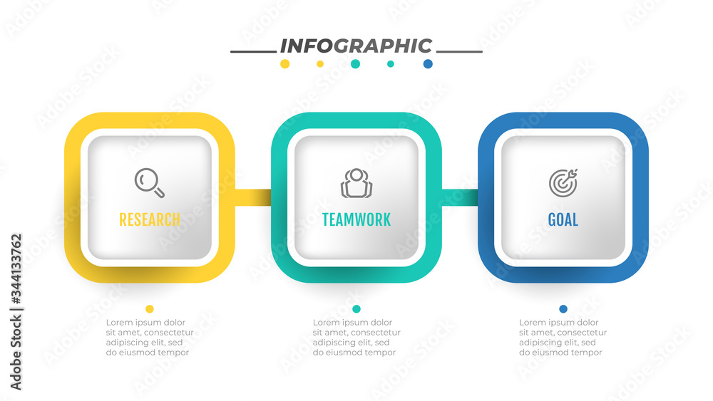 Obraz premium Business infographic diagram design with icons and 3 options or steps. Creative concept for annual report, info chart, web design.