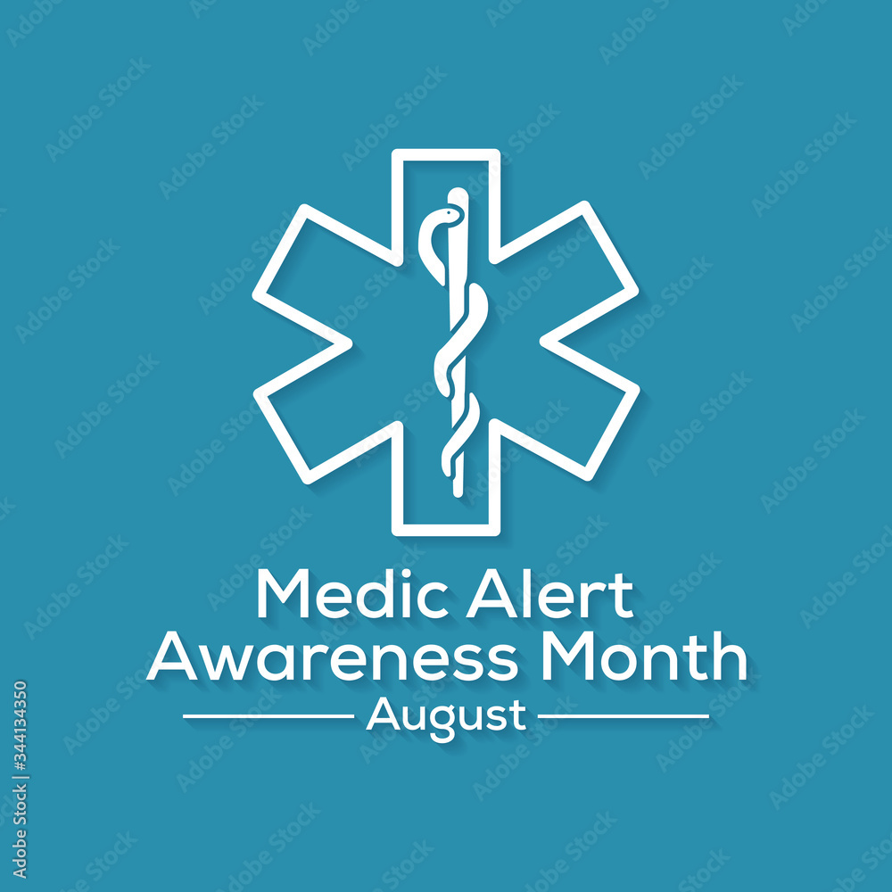 Vector illustration on the theme of Medic alert awareness month observed each year during August. Vector illustration on the theme of Medic alert awareness month observed each year during August.
