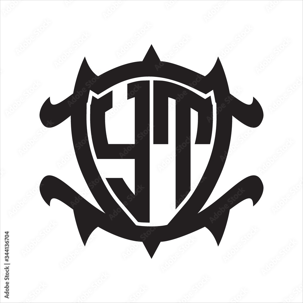 YT Logo monogram isolated with frame shield shape design template YT Logo monogram isolated with frame shield shape design template