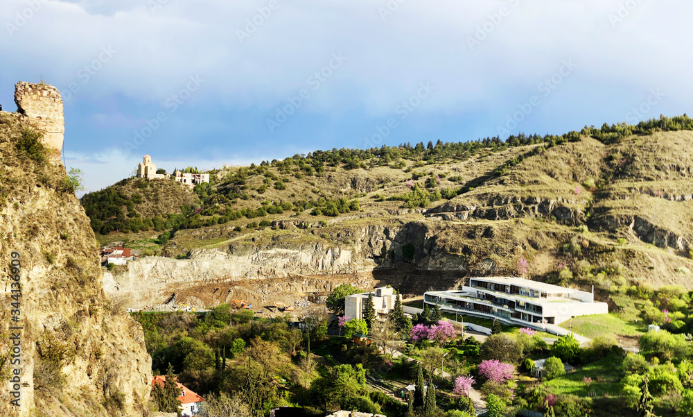 View of National Botanical Garden of Georgia from Narikala fortress, Tbilisi