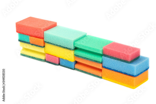 different sponges for washing dishes. Hygienic barrier.