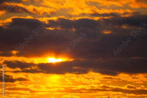 Beautiful orange sunset © lijphoto