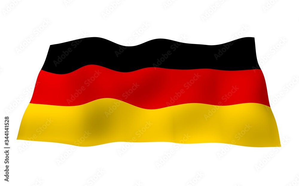 Naklejka premium Flag of Germany. Wide format 3D illustration. State symbol of the Federal Republic of Germany. 3D rendering