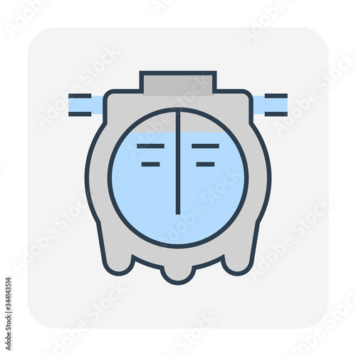 Septic tank vector icon. That sanitation equipment part of drainage system for installation or construction in underground for sewage or wastewater treatment by bacteria for home toilet and bathroom.