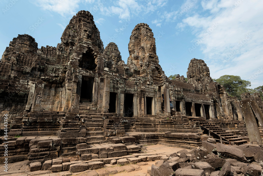 Spires of Bayon Temple in Angkor Thom, Siem Reap, Cambodia