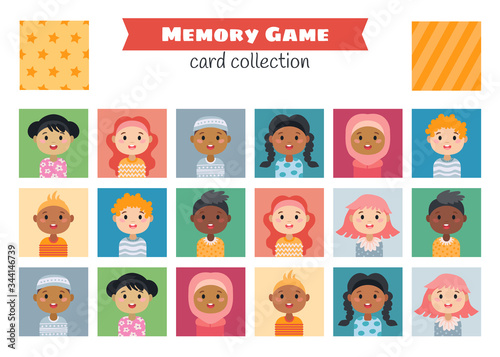 Memory game with a cartoon children characters.