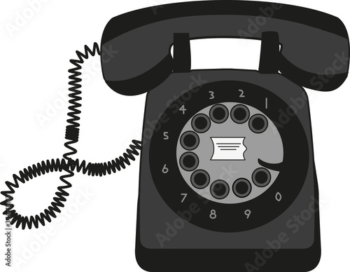 retro telephone isolated on white