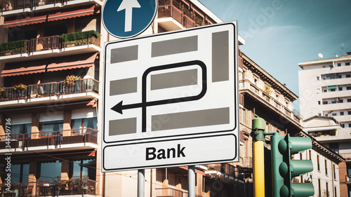 Obraz na plátně Street Sign to Bank