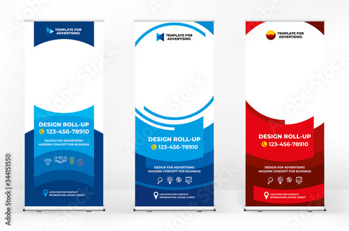 Creative set of advertising banner roll up, creative abstract background, banner for presentations, advertising of products and events, background for a brochure or booklet, advertising background