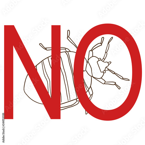 ban sign no bed bug vector illustration for insecticides