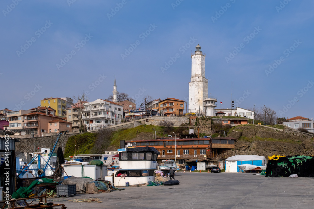 Fototapeta premium Rumelifeneri fishing town. Istanbul, Turkey