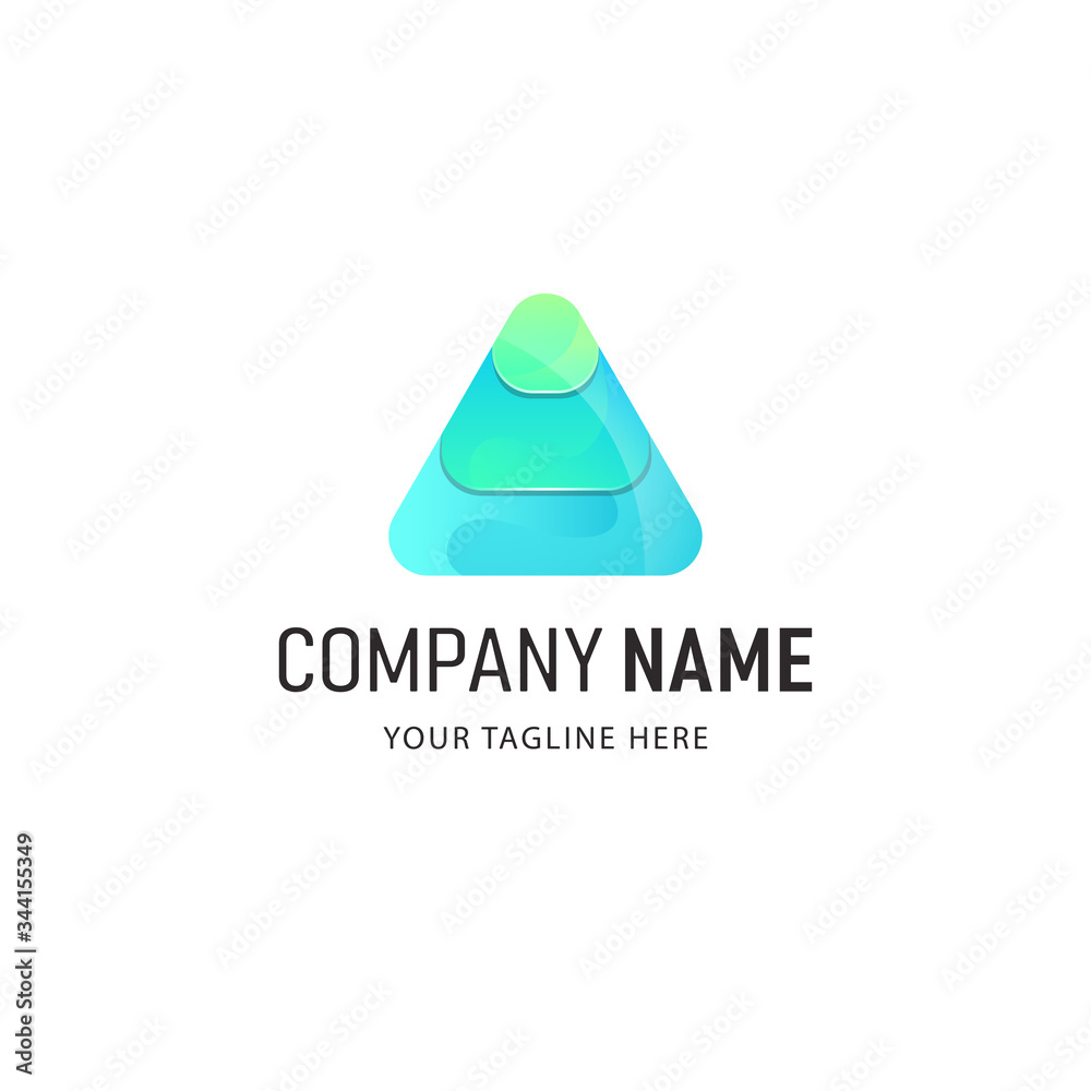 Fototapeta premium Colorful triangle logo design. Abstract logo vector illsutration