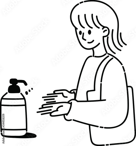 消毒 イラスト 女性