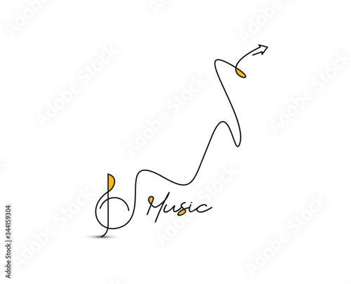 Abstract flat line with music note motion shapes. Pattern for cover design, poster, banner, decoration.