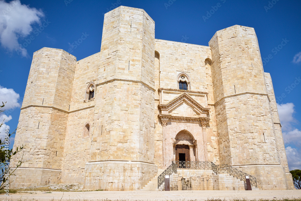 Detailed view of Castel del Monte, Puglia. Italy.