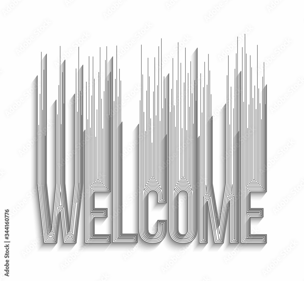 Welcome Calligraphic line art Text shopping poster vector illustration Design. Welcome Calligraphic line art Text shopping poster vector illustration Design.