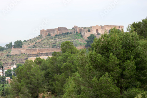Panoramic view of the beautiful Sagunto old medieval castle in Spain © Sergei Timofeev