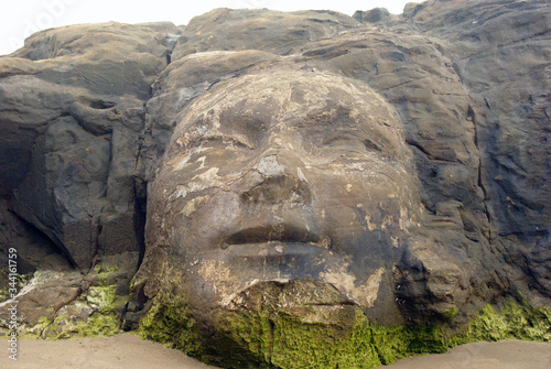 Shiva face on vagator beach