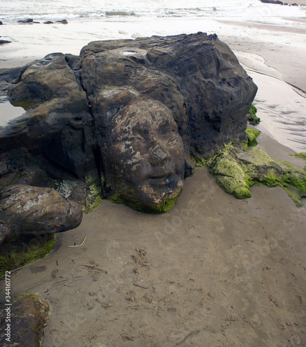 Shiva face on vagator beach