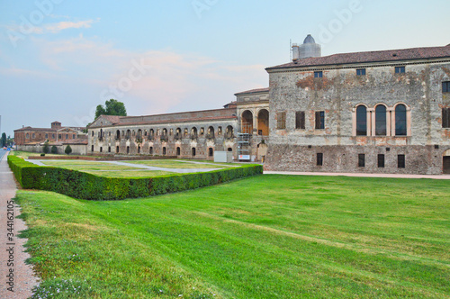 The architecture of the castle of Mantua, Italy