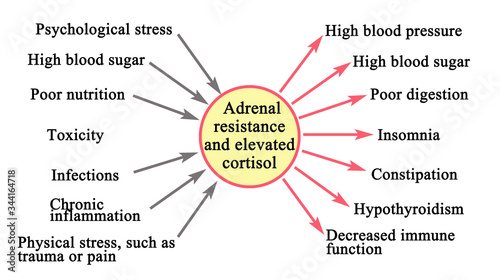 Adrenal resistance and elevated cortisol
