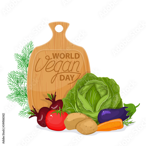 International day without meat. Go vegan banner vector isolated. Healthy vegetarian food.