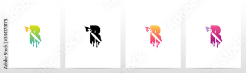 Painting Brush On Letter Logo Design R