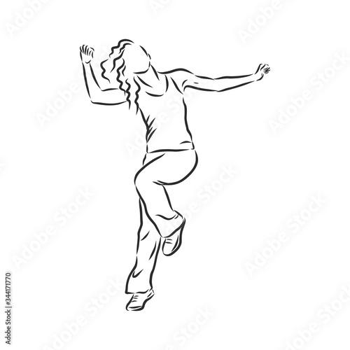 zumba dancers illustration . Zumba  Zumba dancers  fitness  dancer  vector sketch illustration