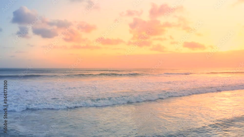 Dramatic Sunset on the Beach In Hawaii. Aerial view 4K Dramatic Sunset on the Beach In Hawaii. Aerial view 4K