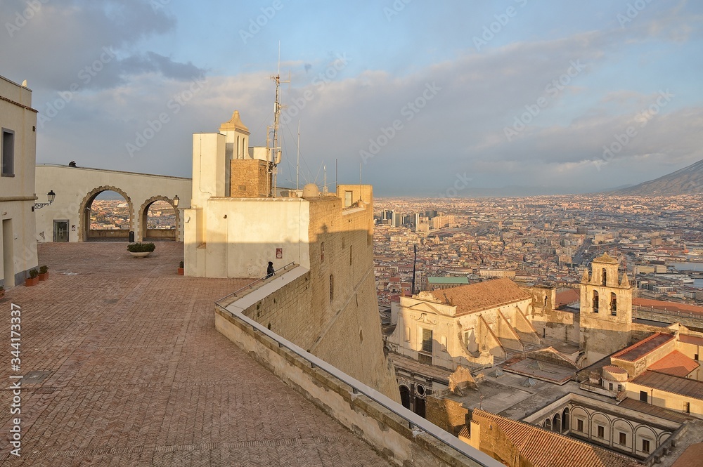 Fototapeta premium Panoramic view of the old city of Naples, Italy