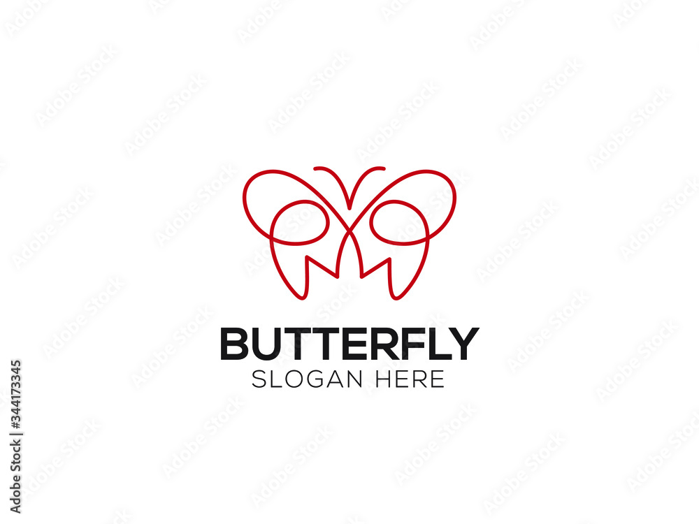 abstract modern Butterfly Logo  suitable for beauty cosmetic