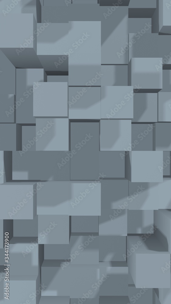 Abstract gray elegant cube geometric background. Chaotically advanced rectangular bars. 3D Rendering, 3D illustration Abstract gray elegant cube geometric background. Chaotically advanced rectangular bars. 3D Rendering, 3D illustration