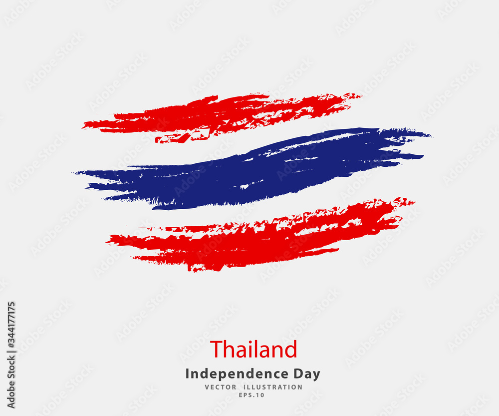 Flag of Thailand. Flag in grungy style. Independence Thai Day. vector EPS Illustration.