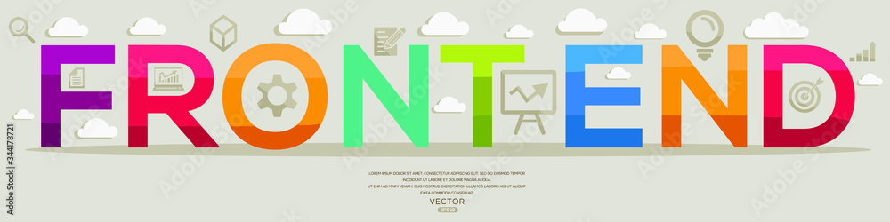Creative (front end) Design. Letters and icons. Vector illustration ...