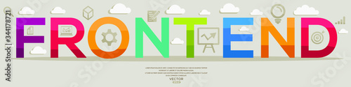 Creative (front end) Design. Letters and icons. Vector illustration.
