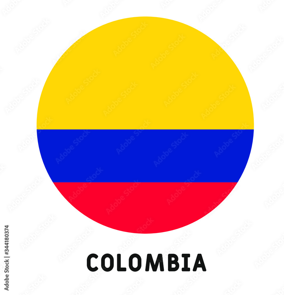 Colombia flag vector white isolated background Colombia flag vector white isolated background