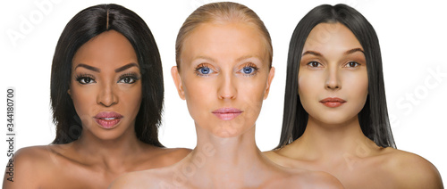  Different ethnicity women - Caucasian, African, Asian.