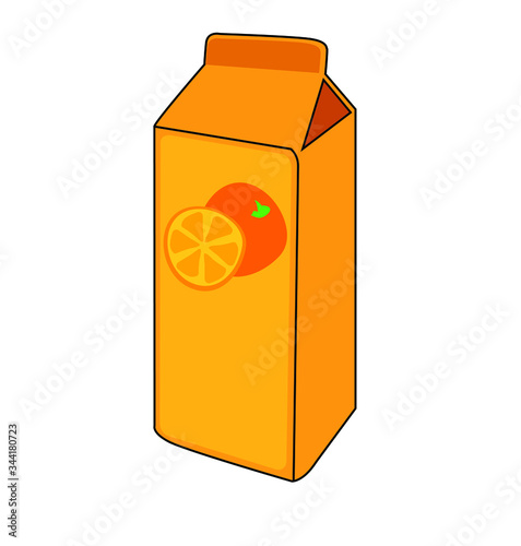 orange juice box carton icon drink sweet isolated on white background