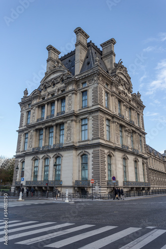 Paris, France. Europe - November 2, 2018: Stunningly beautiful building on a street corner in Paris