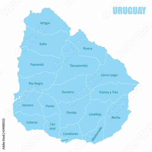 Uruguay regions map